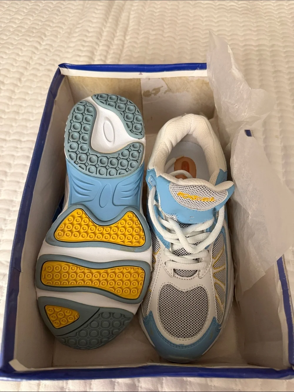 Kids Blue & White Athletic Sneakers